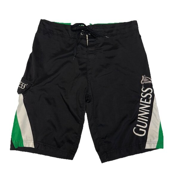 Guinness Board Shorts Mens Medium (36x11) Black Swim Trunk Y2K - Picture 1 of 15